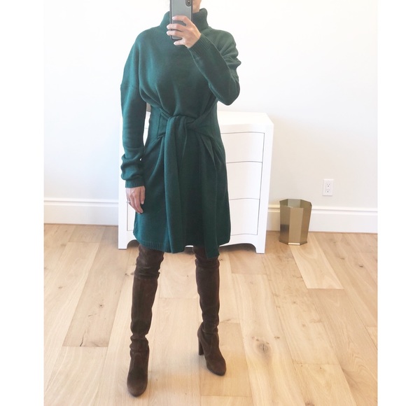 TORREY PINES Green Tie Turtleneck Sweater Dress - Picture 5 of 11